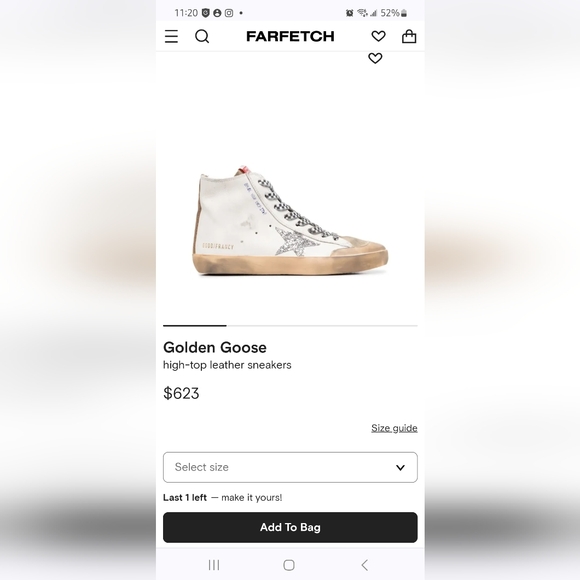 Golden Goose francy High-Top Leather Sneakers - White and Tan - Picture 1 of 11